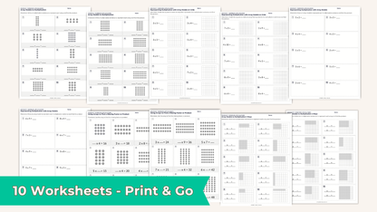 Multiplication with Array Models Worksheet Set