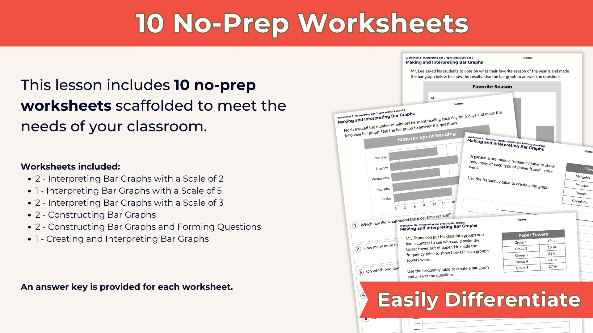 Bar graph worksheet with answer key