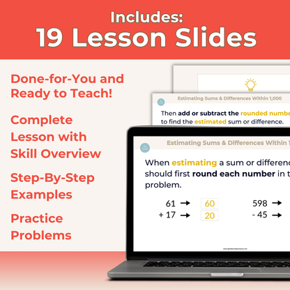 Estimating Sums and Differences - 3rd Grade Lesson Bundle with Worksheets, Slides, Video and More