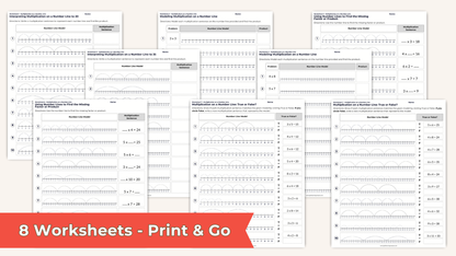 Multiplication on a Number Line - 3rd Grade Lesson Bundle with Worksheets, Slides, Video and More